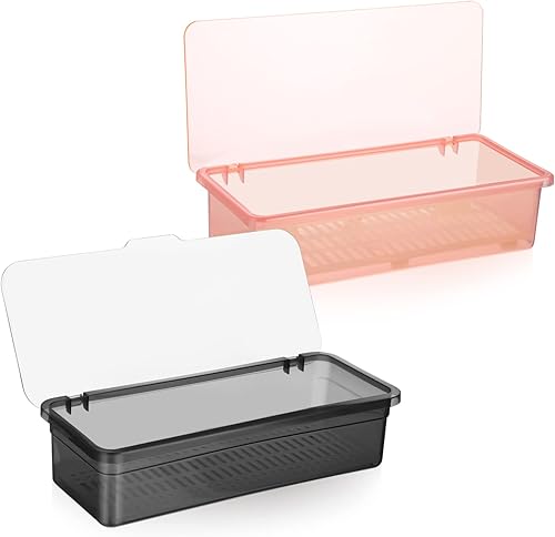 Miniatura 10 de DOITOOL Organizador de cubiertos cubierto de 3 piezas con tapa, organizador de utensilios de plástico a prueba de polvo, bandeja de cubiertos