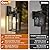 BesLowe 14” Upgraded Motion Sensor Outdoor Wall Lights, Dusk to Dawn Porch Lights Outdoor Wall Sconces, 3 Lighting Modes Exterior Lighting Fixtures with Hooks, Black Outside Lights for House, 2-Pack