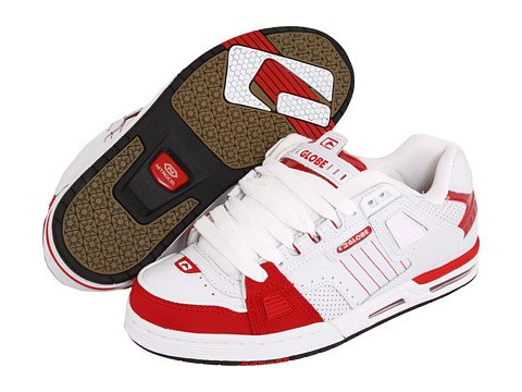 Image of Globe Men's Sabre Skate Shoe,White /Red,9.5 D(M) US