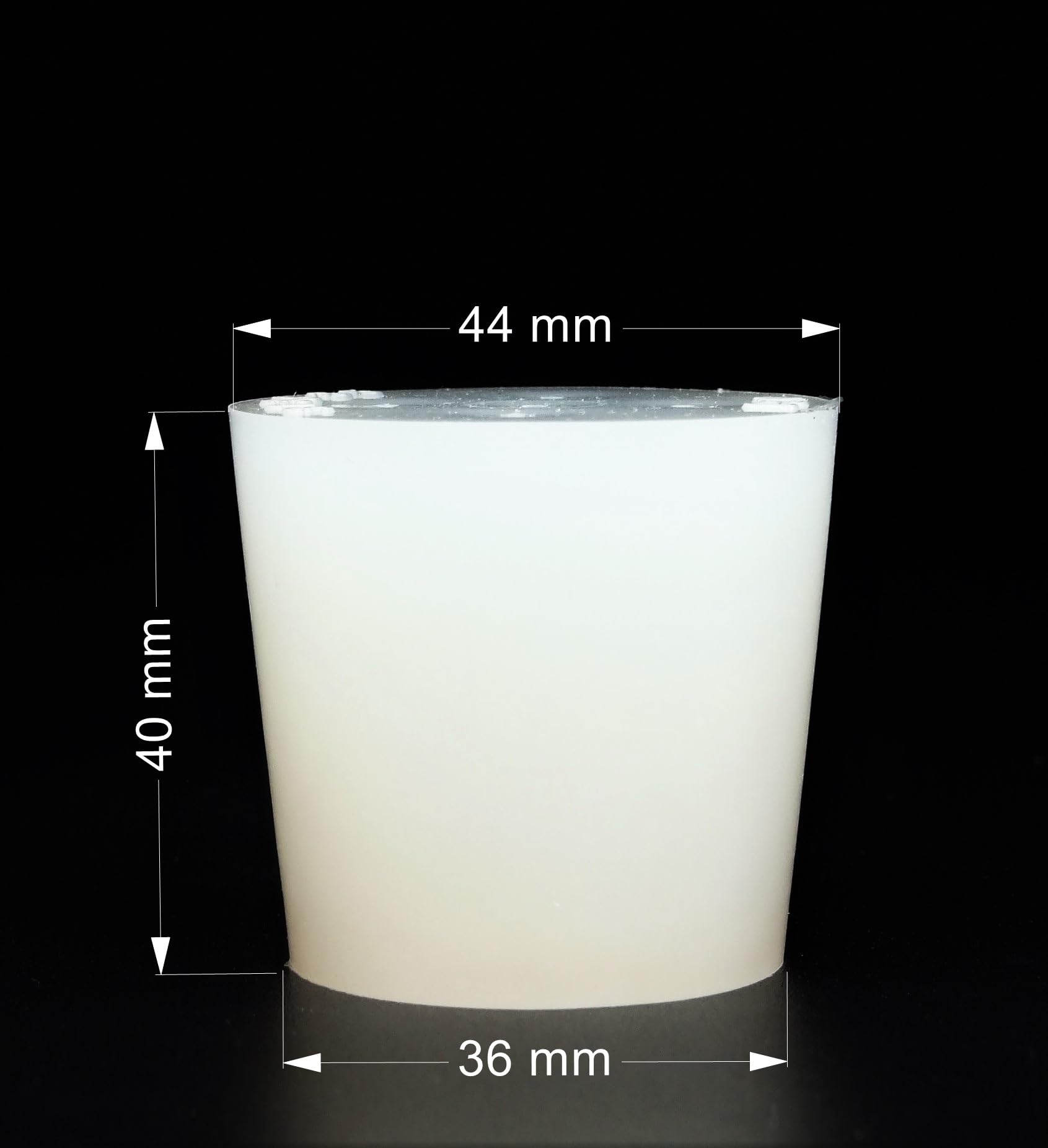 Tappo in Silicone (Confezione da 5) - Tappo da Laboratorio | Tappi di Silicone Affusolati (44/36mm - h:40mm)