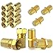 Produktbild F-Stecker 7mm 10x + F-Verbinder 5X vergoldet | Gummidichtung | breite Mutter schraubbar | Verlängerung für Koaxial Antennenkabel Koax SAT Kabel | BK Anlagen | Satelliten LNB F Stecker + Verbinder Set