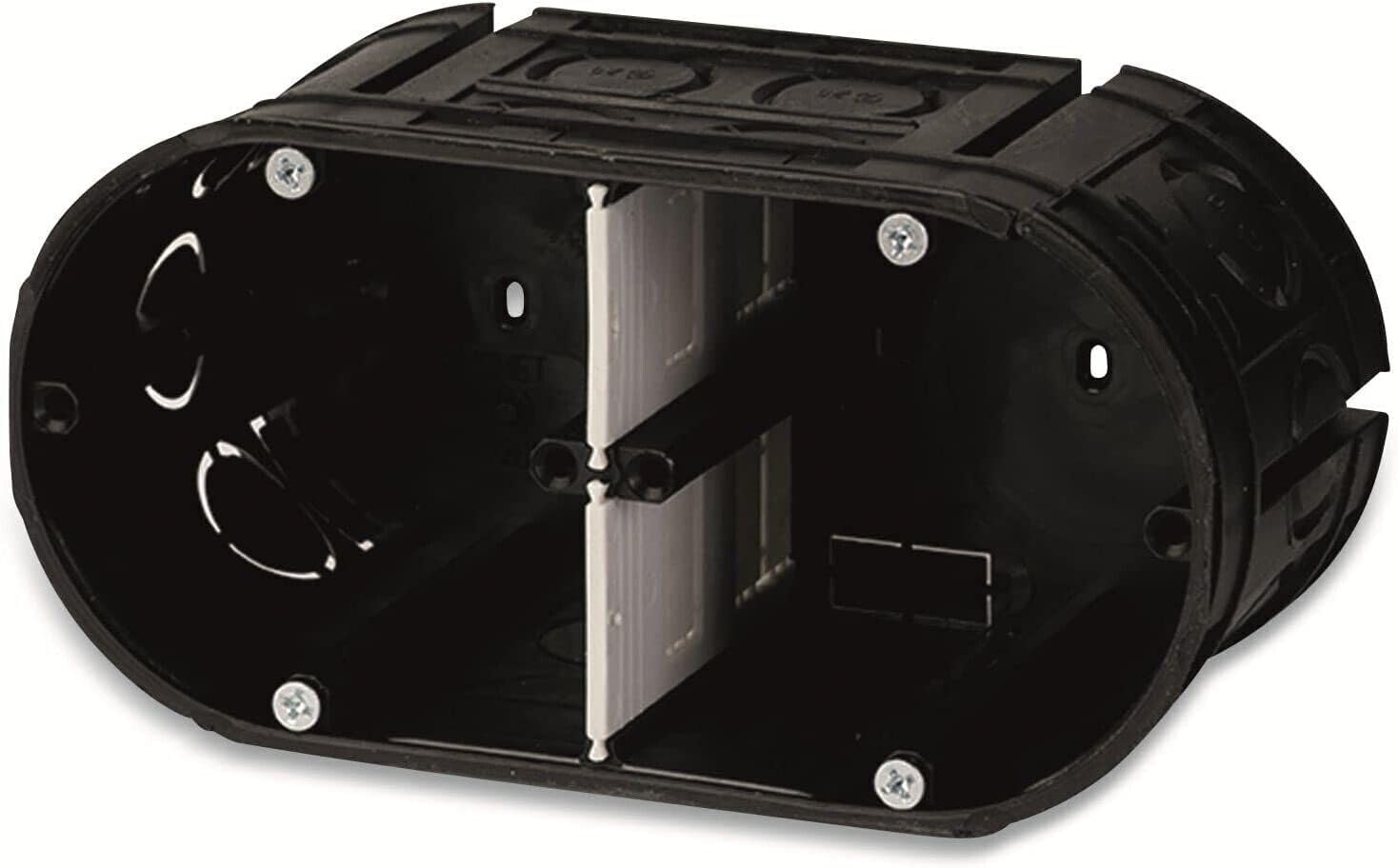 Fiduciashop Unterputz Steckdose 2-Fach - 68mm Tiefe - Abzweigdose Klein - Hochwertige Installation für Moderne Elektroinstallationen Schwarz