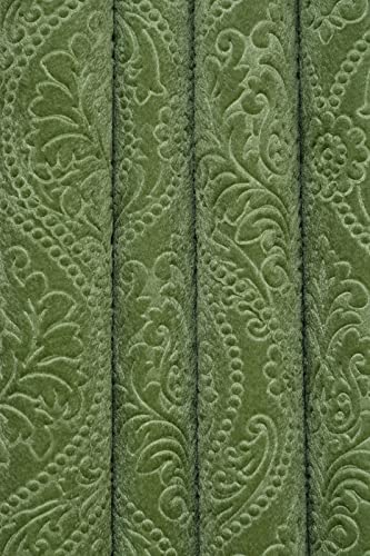 Image of Suede Velvet Embossed Room Darkening Door Curtain for Living Room, Bedroom, Hallway, 11 feet Long, Green, Set of 1