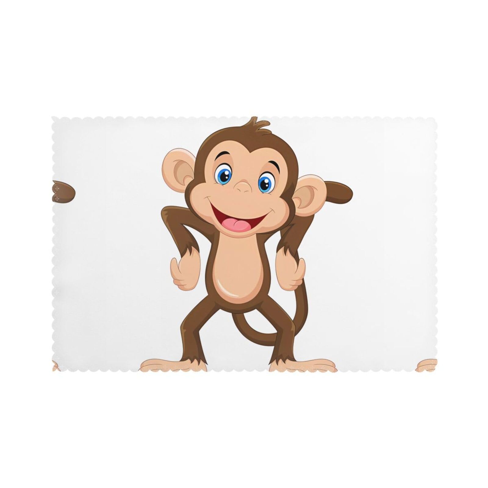WHJSHOP Cute Monkey Prints Placemats Set of 6 12x18in – Transform Your Table into a Cozy Haven for Memorable Meals