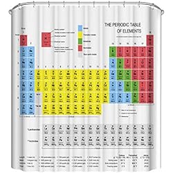 Cortina Ducha Big Bang Theory OFKPO Cortina de Ducha Impermeable Resistente al Moho,Tabla de Elementos Química Cortina de Ducha con Ganchos Mesa de Cortina de Ducha Anself