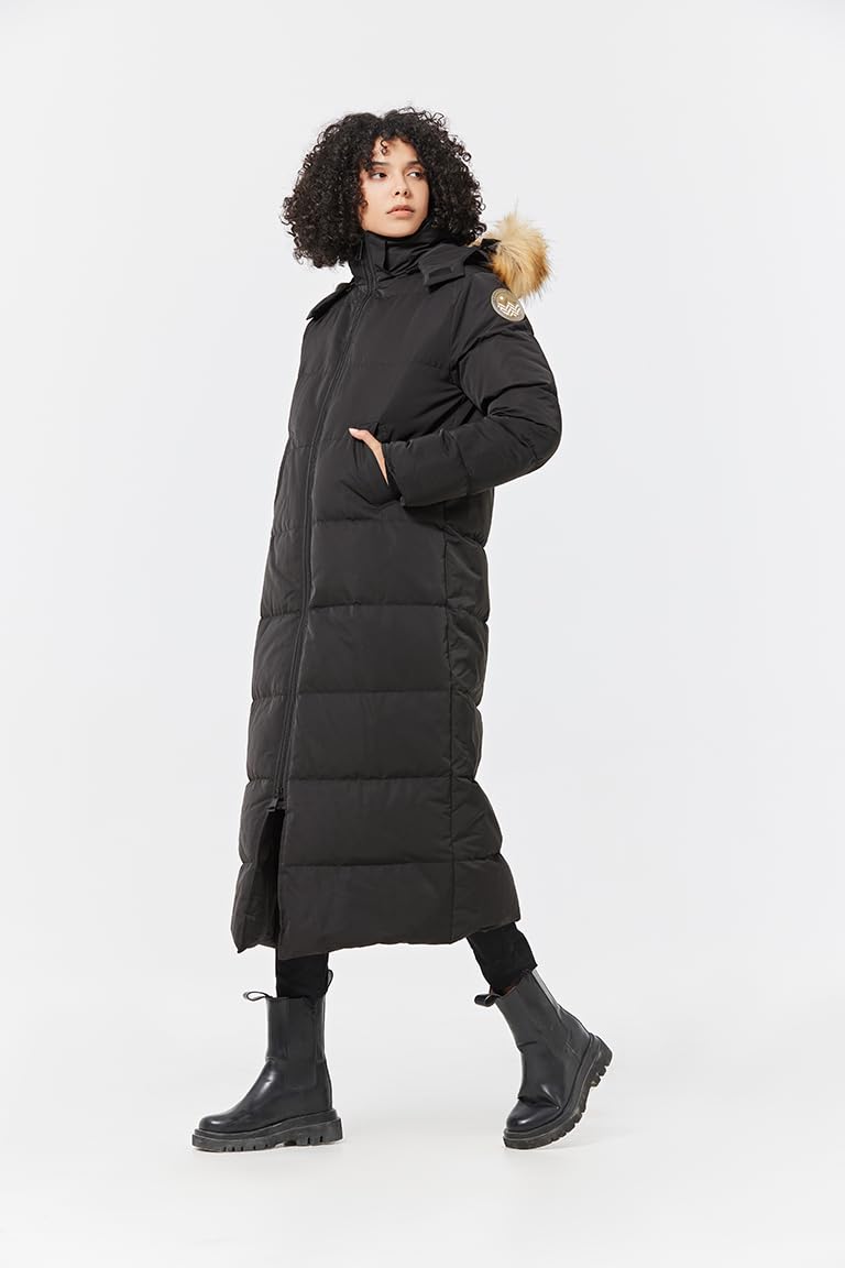 Fitouch Waukee Cappotto Lungo da Donna con Imbottitura in Piumino | Potere di Riempimento 700+ | Lunghezza Intera