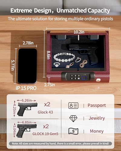 Image of BILLCONCH Gun Safe,Biometric Fingerprint Gun Safe for Handgun Pistol Safes