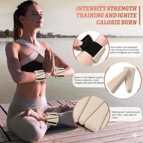 Image of Bodylastics Adjustable Ankle & Wrist Weights 4 lb Pair (2 lb Each) - Silicone, Sweat-Resistant for Arms & Legs - Perfect for Jogging, Walking, Physiotherapy, Cardio, Yoga & Strength Training