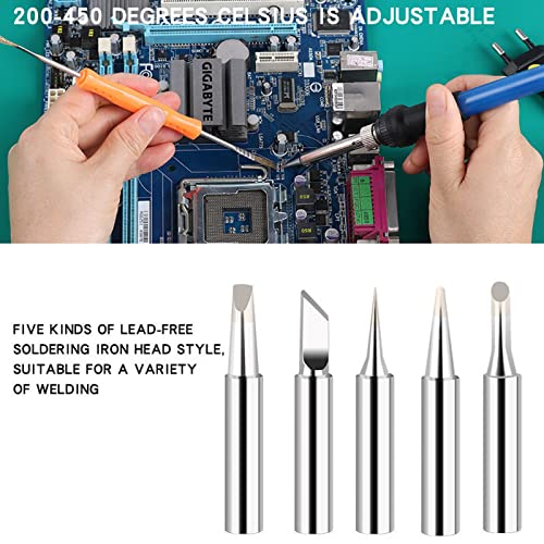 Image of Corslet Soldering Tool Kit With Adjustable Temperature Welding Iron, 5 Tips Desoldering Pump, 2 Tweezers, Tin Wire Tube, Stand And 6 Aid Tools In Carry Bag