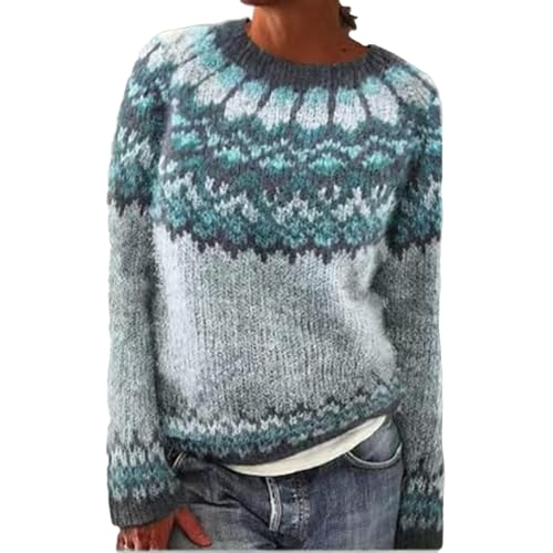 Jersey Mujer Invierno Punto suéter Informal de Punto Suéter Ligero Camisetas Informal Suaves Túnicas Talla Grande Suéter Cuello Redondo Jersey Caliente Cuello Vuelto Tops Cálido Otoño