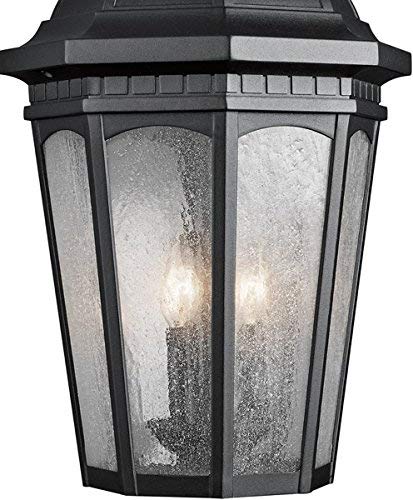 Kichler 9539Bkt Courtyard Outdoor Pendant 3-Light, Textured Black #TOP1