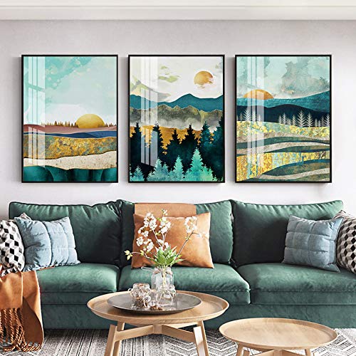 Lienzo de montaña abstracto de 70x100 cm ideal para renovar el ambiente de tu sala de estar