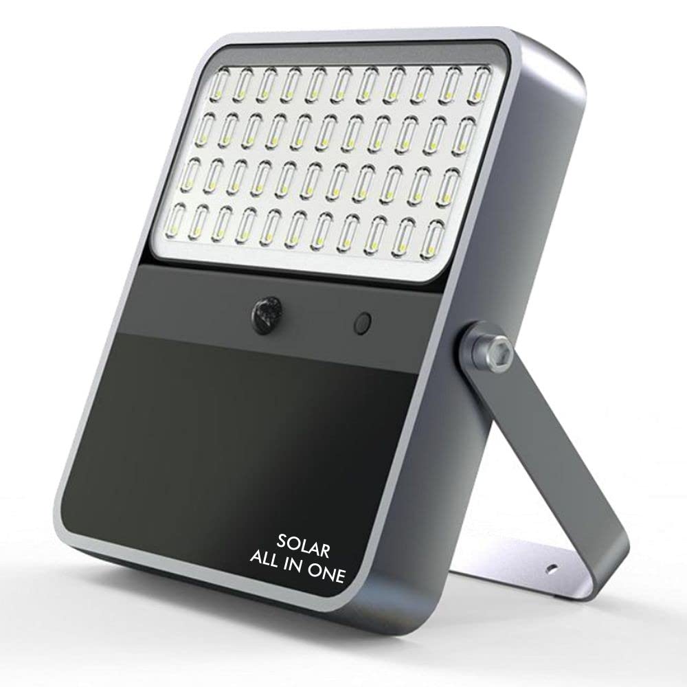 FactorLED Foco Proyector Exterior SOLAR LED 100W 5700K - Sensor de Movimiento - Mando a distancia