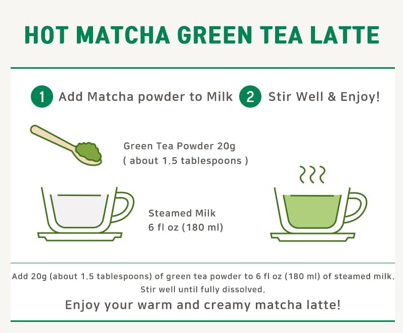 Miniatura 6 de Jeju - Té verde en polvo 100% puro, estilo matcha coreano, sin azúcar, totalmente natural, grado culinario, 7.05 oz (0.44 libras) paquete a granel