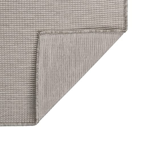 Tapis d'extérieur à tissage plat gris 80x150 polypropylène robuste - 4