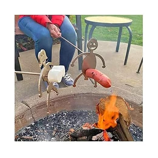 Lovely H, Hot Dog Roaster, Stainless Steel Marshmallow Roaster, Novelty Barbecue BBQ Tools, Barbecue Forks Accessories for Campfire, Bonfire and Grill (Marshmallow Girl + Hot Dog Boy), Silver