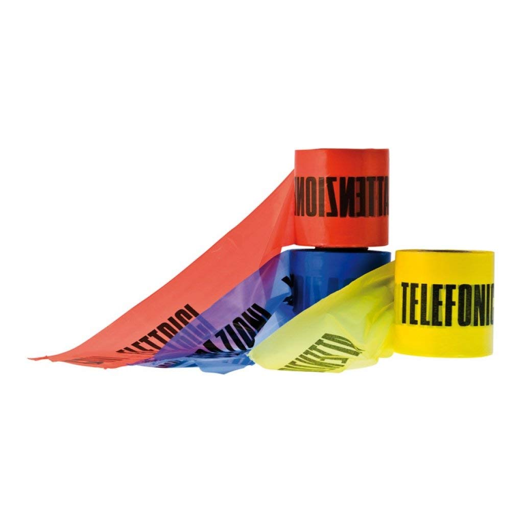 Nastro Segnaletico Vigor 16175 - Rosso E Corrente, 200m X 100mm, 20 Pezzi, Per Interrature E Lavori