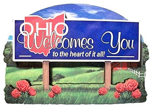 Imán Decorativo de Madera Ohio State Welcome 2x3" miniatura 1