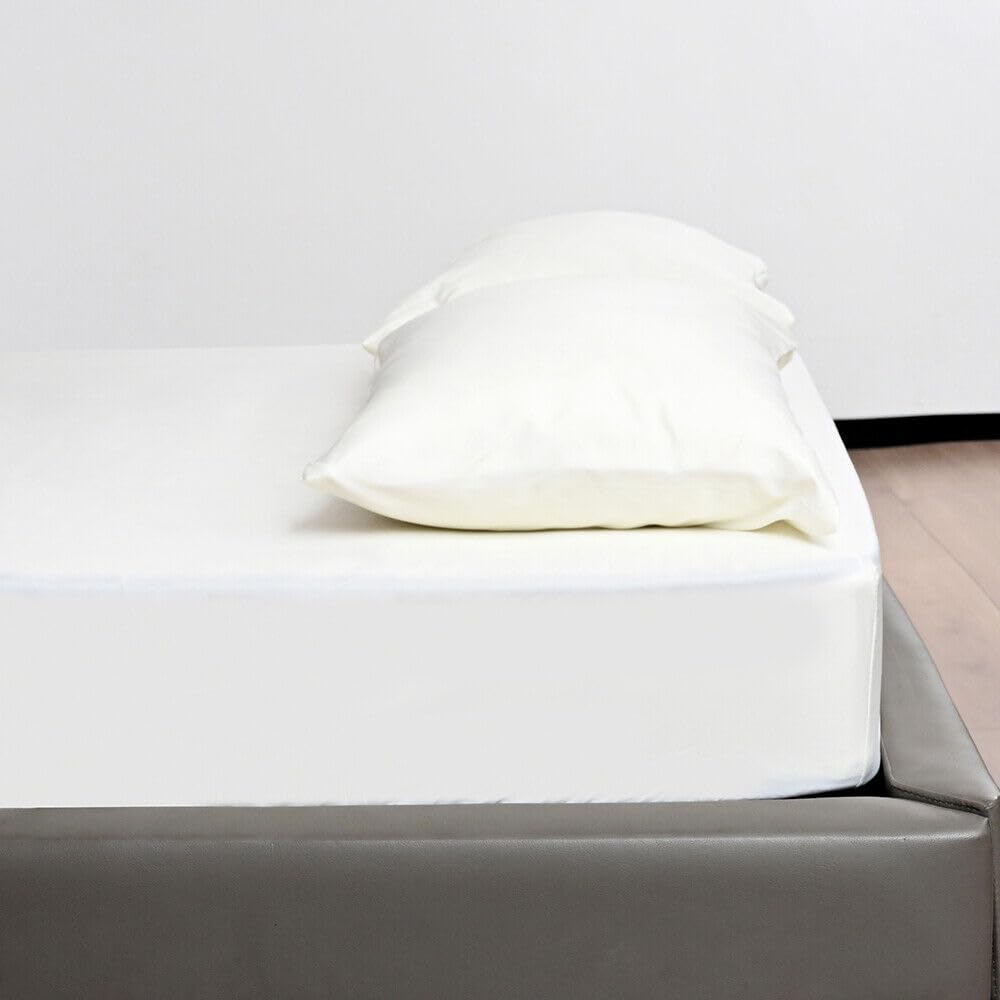 KHIM Luxury Extra Deep Fitted Sheet 16”/40CM Breathable Poly Cotton Plain Soft Long-Lasting Bed Sheet Single Double King Super King (Cream - Image 4