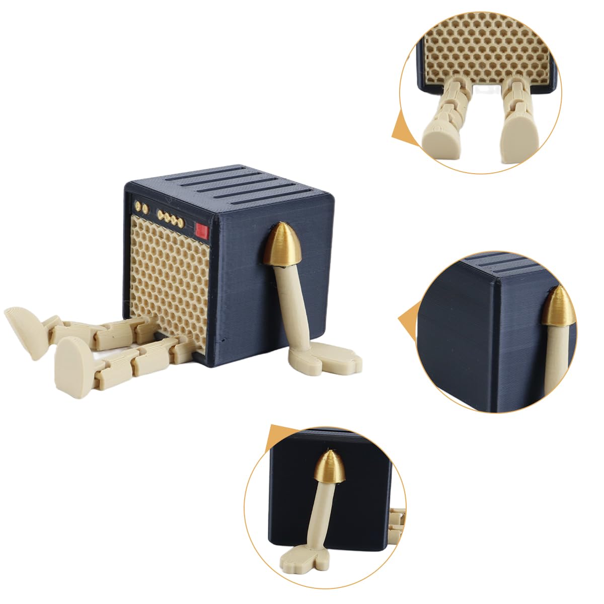 Support de médiator de guitare, impression 3D, étui de médiator personnalisé, style ampli, haut-parleur, organisateur, cadeau musical pour musiciens, rock and roll, adolescents