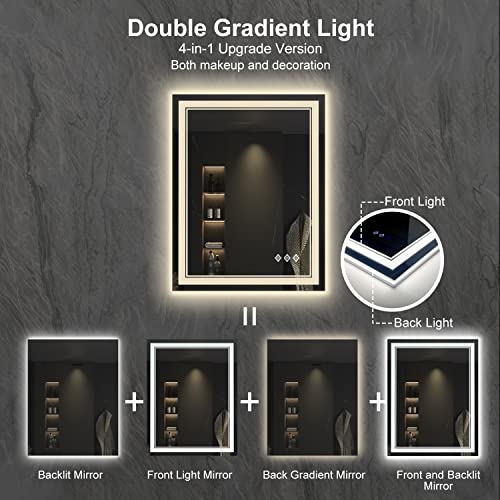 Vanpokins Led Bathroom Mirror, 24X32 Inch Gradient Front And Backlit Led Mirror For Bathroom thumb #3