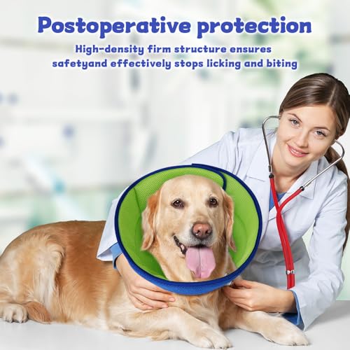 Image of Soft Dog Cone Collar After Surgery Alternative for Dogs to Stop Licking, Comfort Collars for Large /Medium /Small Pet /Cat, Comfortable Elizabethan Neuter Recovery E Cones of Shame Neck & Head Ecollars