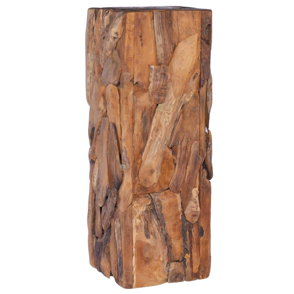 Stolik pomocniczy 30 x 30 x 80 cm, ręcznie wykonany z litego drewna tekowego, uniwersalny stół ozdobny, stolik kawowy, stolik na sofę lub stolik nocny, zajmuje mało miejsca
