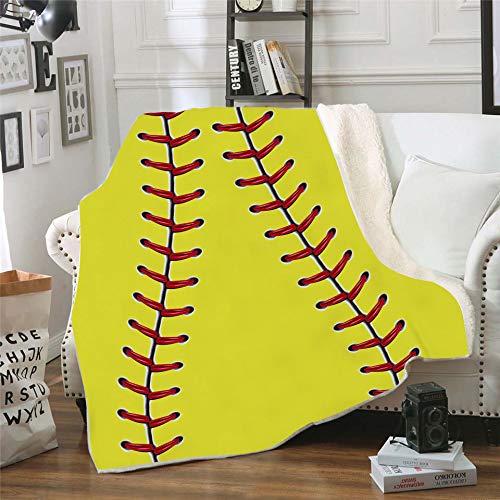 Überwurfdecke Baseball-Muster – 152x203 Cm, Dünn & Weich, Aus Polyester, Maschinenwaschbar