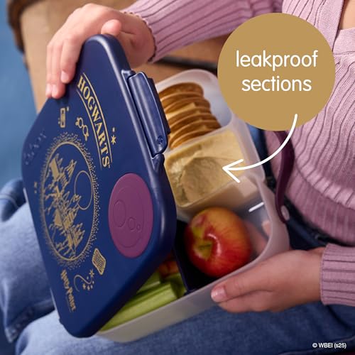 Image of b.box Harry Potter Lunch Box for Big Eaters All Ages - 8.5 Cup Leak Proof Bento Box with 4 Compartments, School Lunch Container with Ice Pack, Dishwasher Safe, BPA-Free, PFAS-Free