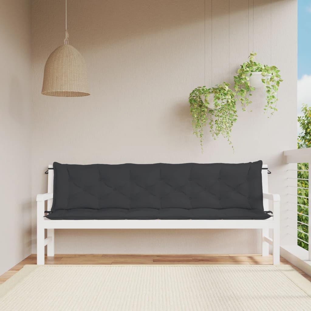 Coussin pour banc de jardin 200 x 50 assise imperméable matelas noir extérieur