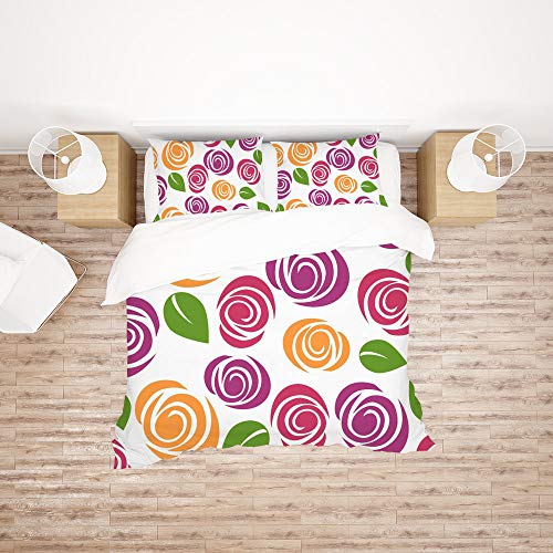 Parure de lit durable et infroissable en textile microfibre respirant vert violet - 3