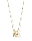 14k Gold Plated Circle Pendant Necklace for Women Dainty CZ Gold Necklace for Women