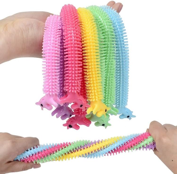 ZOCONE Fidget Stretchy String 7 PCS Unique Sensory Toys for Autism, ADHD, ADD, OCD Squeeze Alpaca Noodles String Unicorn Noodles Stretchy Strings for Kids and Adults Against Anxiety, Fidgeting