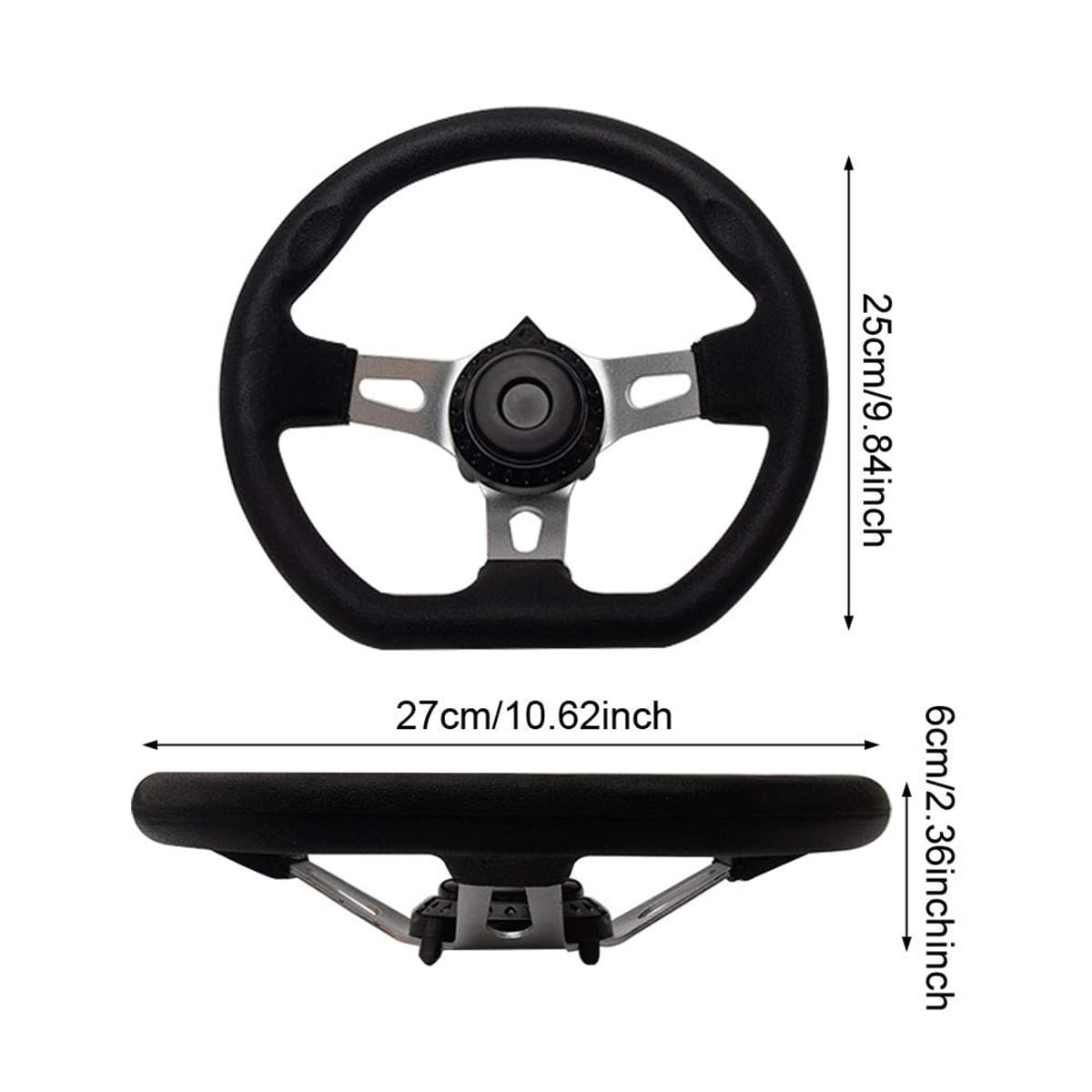 Volant de Kart Tout-Terrain de 270 mm Compatible avec la Conduite de Karting, idéal pour Un contrôle et des Performances améliorés