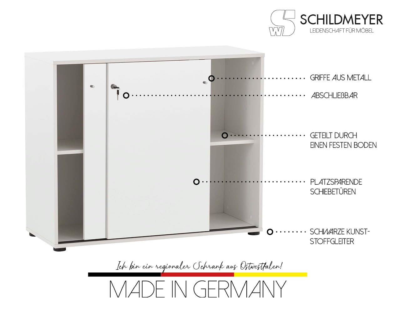 Schildmeyer Aktenschrank Reno 400, 701763, weiß, 100 x 41 x 83,6 cm