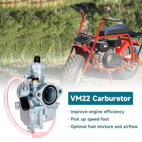 Image of FVRITO Performance VM22 26mm Carburetor Carb for Predator 212cc 196cc Coleman CT200U BT200X Mini Bike KT196 Go Kart GX160 GX200 6.5hp Clone Engine with 38mm Air Filter Intake Manifold Stage 1 Kit Red