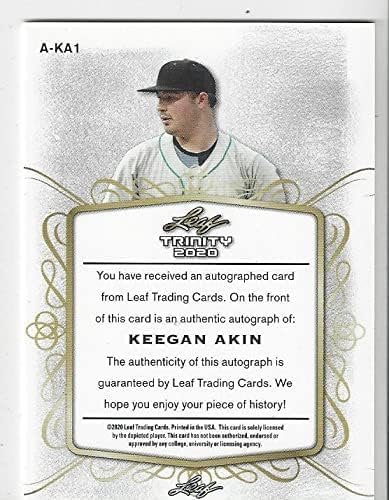 Keegan Akin Autographed & Serial Numbered Rookie Card #8/25 Collectible Baseball Card - 2020 Leaf Trinity Baseball Card #A-KA1 (Orioles)