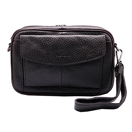 image for Vidlea Mens Handbag Cowhide Leather Messenger Bag Organizer Checkbook 