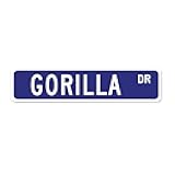 Gorilla Custom Street Signs Metal Signs Gorilla Decor Gorilla Owner Gift Animal Wall Art Farmhouse Decorative Sign Rustic Home Decor for Bedroom Cafe Bar Office Garage Indoor/Outdoor Use