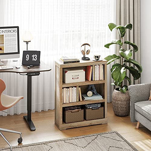 Linsy Home 3-Tier Bookcase Display Storage Shelves Farmhouse Bookshelf For Home Office, Living Room, Bed Room - Light Brown #TOP1