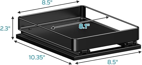 Miniatura 6 de Nieifi Organizador de especias para gabinete, estante vertical para especias, fácil de instalar, metal, 8.5 pulgadas de ancho x 10.35 pulgadas de