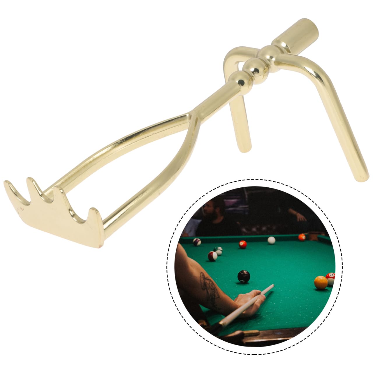 Toyvian Soporte para taco de billar con cabeza de puente de cobre, soporte resistente para taco de billar para uso doméstico y club — view 9