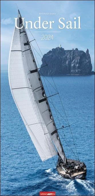 Under Sail Kalender 2024. Segeljachten in einem länglichen Kalender voll dramatischer Fotos. Ruhige...