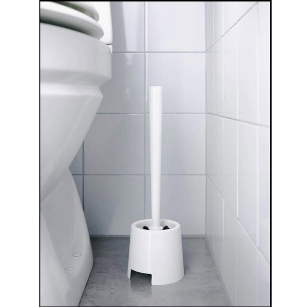 Set di spazzole per la Pulizia della Tazza del WC Domestico con Contenitore per Supporto, scopino per WC in plastica con Staffa, Strumento di Pulizia del Bagno Bianco per Una Facile igiene