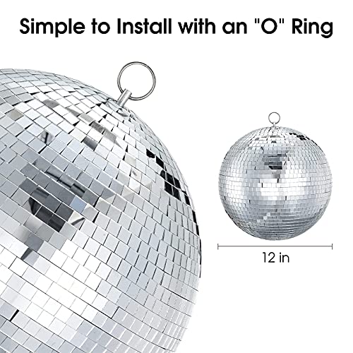 Mirror Disco Ball Sumono 12 Inch Mirror Ball Lightning Ball With Hanging Ring For Dj Club Stage Bar Party, Wedding Holiday Decoration (Pvc Inner) #TOP2