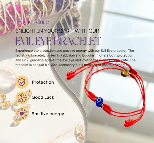 Evil Eye Bracelet – Handmade Adjustable Red String Protection Bracelet – Good Luck Tibetan Buddha Kabbalah Amulet – Red String of Fate for Women & Men – Spiritual Jewelry for Positive Energy2