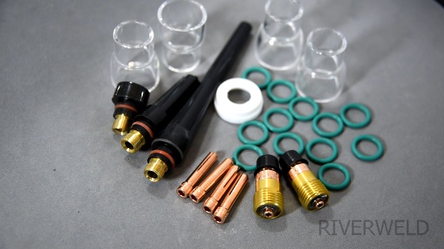 RIVERWELD TIG Stubby Gas Lens 17GL332 10N24S 3/32” & 2.4mm