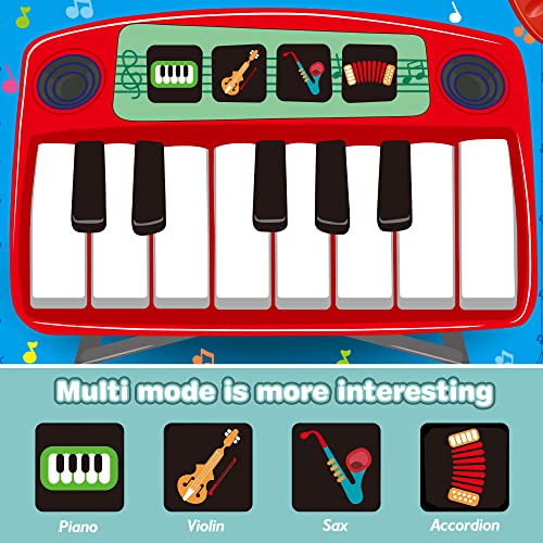 Baby 2 In 1 Musical Mats-Piano Keyboard & Drum For Toddlers-Early Education Portable Touch Musical Play Mat-Learning Toys Gifts For 1 2 3 4 5+ Ages Baby Girls Boys Toddler（27.2“ X 17.5“） #TOP3