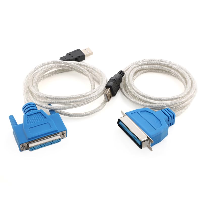 1Pc USB to Parallel Printer Cable Adapter, IEEE 1284 USB to DB25 36-Pin LPT Port Converter with PL2305 Chip for Printers, Scanners and Computers