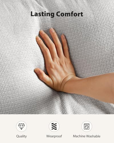 Pipishell 3 Seater Couch, Sofas for Living Room with Deep Seats and Wide Armrests, 89" Comfy 3 Seater Sofa, Supportive with Thickened Cushion, Cotton-Linen Couches, Removable & Washable Covers, Grey - Image 7